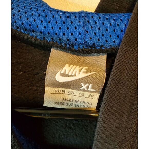 Vintage Nike Hoodie Hooded Sweatshirt Pullover Swoosh Logo Mens Youth XL Black - Picture 4 of 12